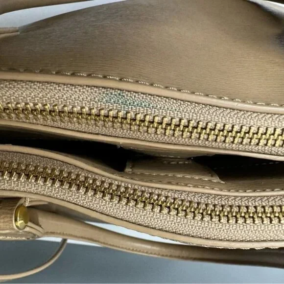 Lauren Ralph Lauren Newbury Genuine Leather Satchel Tote Crossbody - Picture 6 of 8